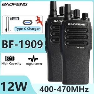 1/2PCS BaoFeng BF 1909 12W 고출력 워키 토키 장거리 UHF 양방향 라디오 유형 C 충전 송신기 업그레이드 UV 5R UV 82