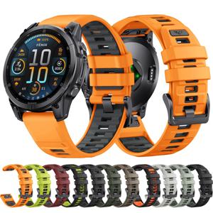 Garmin Fenix ​​8 47mm 51mm E 7 7X 6 6X 5 5X/Epix Pro/Enduro 3 QuickFit 22mm 26mm 실리콘 스트랩 팔찌용 1:1 Fenix8 시계 밴드