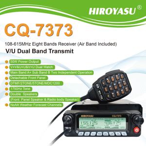 HIROYASU CQ-7373 워키 토키 50W 1000Ch 에어 밴드 8 밴드 Rx V.U 듀얼 밴드 Tx 분리형 전면 패널 아마추어 모바일 라디오