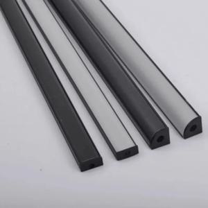 1-30 개/몫 LED 알루미늄 프로파일 0.5 메터/개 U/V 모양 코너 5050 2835 LED 스트립 바 램프 채널 홀더 화이트/블랙 커버