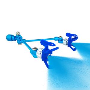 이중 조인트 익스텐션 로드 키트, 에어리스 스프레이 페인트 기계용, 페인트 및 라텍스 페인트 건, 빨간색 보호 커버 포함, 2 피스 핸드 크랭크 깍지 가드 및 깍지 포함