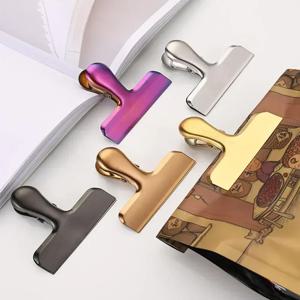 다색 금속 클램프 종이 클립, 학생 학교 사무용품, 스테인리스 스틸 가방 클립, 대형, 78mm, 40mm, 신제품