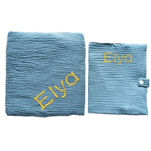 맞춤형 이름 자수 아기 담요, 맞춤형 자수 건강 책 커버, 아기 모슬린 배넷저고리, 신생아 생일 선물