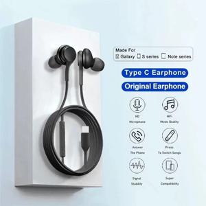 삼성 Galaxy S23 S21 S22 Ultra Plus 3.5 mm 이어 버드 헤드폰 A54 A34 A53 A53 액세서리 용 C 유형 유선 이어폰