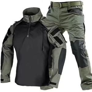야외 유니폼 전술 정장 착용 방지 티셔츠 후드 바지 남성 의류 전투 셔츠 Airsoft Paintball Hunting Clothing