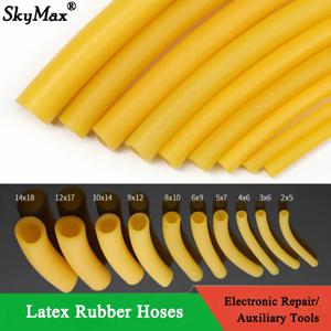 1 ~ 10m 자연 라텍스 고무 호스 ID 1.6 ~ 18mm 노란색 높은 탄력성 낚시 튜브 새총 투석기 탄성 피트니스 밴드