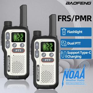 2PCS Baofeng BF-T18 미니 듀얼 PTT 워키 토키 PMR FRS NOAA Protable 손전등 VOX 장거리 양방향 라디오 사냥 여행