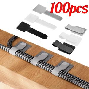 자가 접착 재사용 가능한 훅앤루프 케이블 타이 - 책상, 가정 및 사무실 케이블 관리용 조절 가능한 코드 정리 스트랩