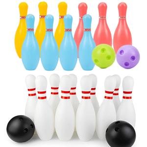 볼링 세트 플라스틱 색상 2볼 및 10핀 볼링 게임 야외 스포츠 실내 운동 공 구터볼 재미있는 볼링 세트 TMZ