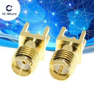 10Pcs SMA 여성/남성 잭 솔더 1.6mm 너트 에지 클립 스트레이트 마운트 금도금 RF 커넥터 리셉터클 솔더