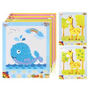 어린이 버튼 스티커 장난감 발달 장난감 스티커 게임 수공예품 DIY 스티커 만화 패턴 그림 그리기 TMZ