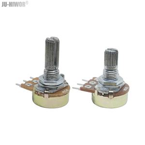 2개 WH148 15mm 20mm 샤프트 3핀 선형 테이퍼 회전식 전위차계 저항기 1K 2K 10K 20K 50K 100K 1MΩ 옴 Arduino용 손잡이 포함