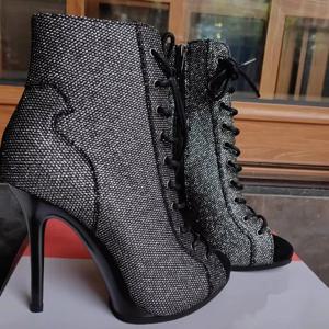 플랫폼 댄스 힐 9.5cm 11cm 안정적인 힐 고무 밑창 야외 살사 라틴 하이힐 댄스 파티 신발