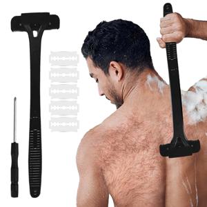 남성용 접이식 등 면도기 - 손잡이가 있는 휴대용 바디 다리 털 제거 트리머