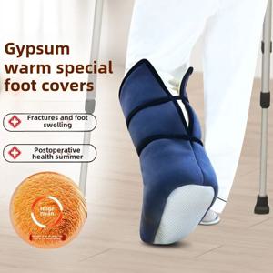 조절 가능한 정형외과 발 커버 겨울용 따뜻한 골절 회복 부츠 면 발목 보호대 캐스트 부목 신발 부상 추위