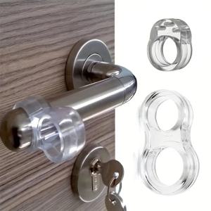 투명 도어 핸들 범퍼 - 벽 보호 및 충돌 방지 쿠션 패드용 도어 손잡이 보호 커버