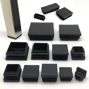 검정색 PE 플라스틱 사각 튜브 파이프 플러그 직사각형 블랭킹 엔드 캡 인서트 마개 테이블 의자 피트 패드