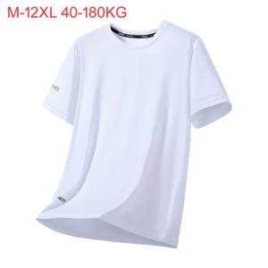 남성 여름 티셔츠 10XL 11XL 12XL 큰 사이즈 110-180kg 5XL 6XL 7XL 플러스 사이즈 스판덱스 라운드넥 반팔 오버사이즈 탑