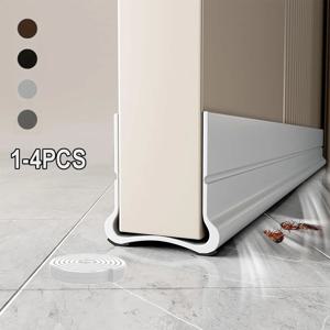 1-4PCS 자체 접착 도어 하단 씰링 스트립 방음 펠트 PVC 유연한 도어 스트립이있는 방풍 및 방진 날씨 스트립
