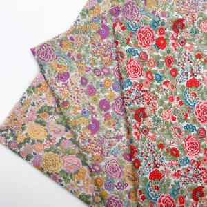 145x50cm 레트로 레드 퍼플 로즈 60년대 소프트 포플린 코튼 원단, 수제 여성 드레스 셔츠 고밀도 재봉 천