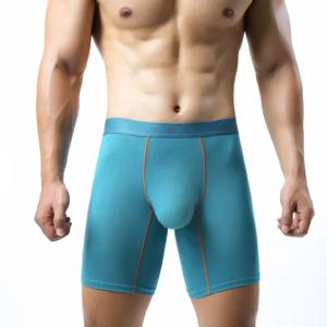 단색 패션 복서 팬츠 남성용 포켓 스포츠 복서 긴 남성 속옷 NK40