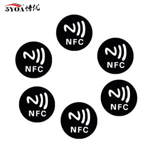 5YOA 6개 블랙 NFC RFID 스티커 Ntag213 Ntag215 Ntag216 13.56MHz 범용 라벨 울트라라이트 토큰 순찰 태그용