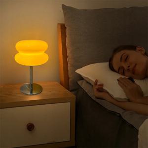 소녀들을 위한 마카롱 유리 테이블 램프, 삼색 조광 눈 보호 야간등, 침실, 침대 옆, 거실 장식