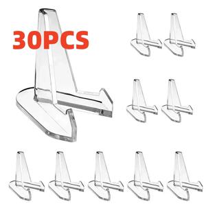 30-1개 삼각형 카드 디스플레이 스탠드 미니 아크릴 아이돌 사진 홀더 스탠드 동전 스포츠 트레이딩 카드 디스플레이 랙