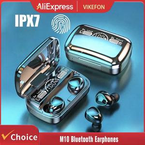 M10 TWS 블루투스 헤드폰 2500mAh 충전 박스 무선 이어폰 마이크 포함 9D 스테레오 스포츠 방수 이어버드 헤드셋