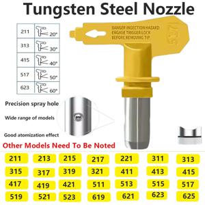 노란색 텅스텐 스틸 에어리스 노즐 그룹 리버서블 스프레이어 에어리스 노즐 에어리스 스프레이어 부품