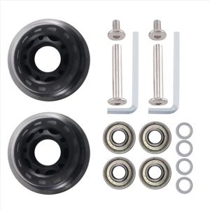ABQR 60mmx18mm 여행 가방 교체용 바퀴 축 렌치 디럭스 수리용 PU 휠 카본 스틸 베어링 포함