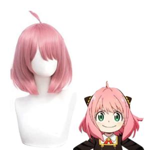 만화 캐릭터 코스프레 헤어 익스텐션 합성 가발 통기성 헤드 커버 핑크 퍼포먼스 드레스업 가발 모자 여성용