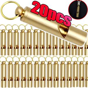 긴급 신호를 보내는 데 사용되는 큰 소리의 안전 호루라기 황동 생존 키체인 야외 하이킹 캠핑 소형 휴대용 부식 방지