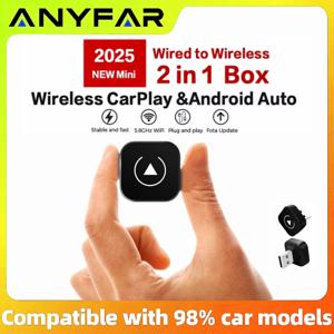 2in1 무선 카플레이 동글 무선 안드로이드 오토 어댑터 AI 스마트 박스 유선 카플레이 지원 차량용 지능형 시스템