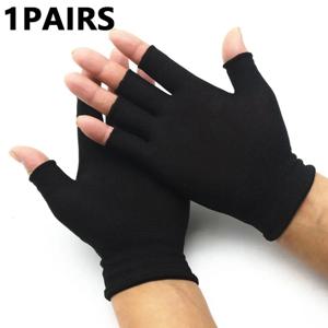 여성과 남성을 위한 검은색 내마모성 작업 장갑 1쌍 니트 나일론 통기성 탄성 야외 보호 장갑