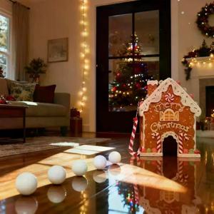 미니 진저브레드 골프 게임 세트 재미있는 나무 크리스마스 장난감 미니 휴일 실내 골프 축제 장애물 포함 가족 파티 게임