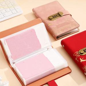 중국 스타일 비밀번호 잠금 장치가 있는 저금통 지갑 수납 플래너 오거나이저 핸드북 PU 가죽