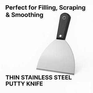 7PCS 스테인리스 스틸 퍼티 나이프 세트 유연한 드라이월 스크레이퍼 스패클 도구 부드러운 그립 핸들 벽 수리 페인팅 플라스터링용