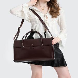 여성용 패션 서류 가방 천연 가죽 럭셔리 빈티지 오피스 비즈니스 OL 고급 품질 숄더 14인치 노트북 메신저 백