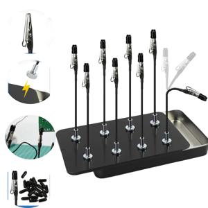 12개/박스 자석 클립 세트, 자유롭게 조절 가능한 모델 페인팅 용접 스탠드 베이스 홀더, DIY 공예 도구용 고무 커버 클립