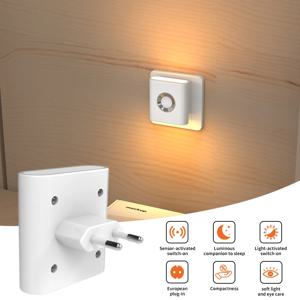 EU 플러그 LED 모션 센서 벽등 120 °   계단 침실 복도용 광각 따뜻한 백색 야간 조명 - 눈 보호