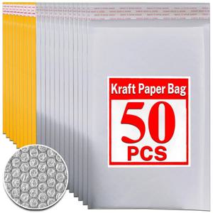 10-50개 버블 봉투 백 화이트/옐로우 버블 크래프트 종이 셀프 실링 메일링 백 패딩 봉투 엽서 발송용