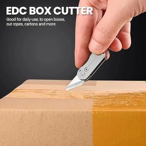 남성용 독특한 EDC 포켓 나이프 컴팩트 폴딩 디자인 박스 커터 도구 일상 휴대 및 야외 캠핑 선물용