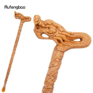 노란 꽃 용 무늬 나무 패션 우드 스틱 장식 코스프레 지팡이 스팀펑크 & 일상용 89cm 공연 무대 지팡이
