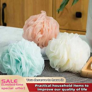 1/3개 대형 목욕볼 컬러 블로킹 PE 소프트 스크러빙 버블 네트 듀얼 쉐이드 랜덤 컬러 목욕 꽃 휴식을 위한 목욕 시간