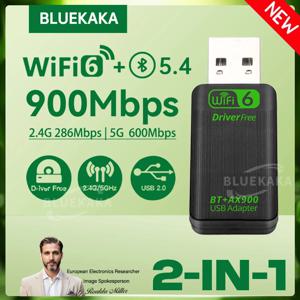 신제품 AX900 USB WiFi6 블루투스5.4 2in1 어댑터 듀얼 밴드 2.4G&5GHz 무선 네트워크 WLAN 리시버 드라이버 프리 동글 윈도우10/11용