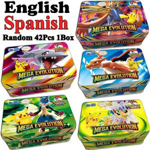 메가 에볼루션 42장 포켓몬 카드 배틀 토이즈 로스트 오리진 포켓몬 박스 피카츄 포함 애니메이션 은행 포켓몬 게임 카드 어린이용