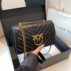 패션 체인 스몰 스퀘어 백, 다용도 싱글 숄더 스왈로우 백, 고급 토트백, 자수 크로스바디 백