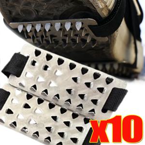 남녀 등산화 및 신발 미끄럼 방지 하이킹 액세서리 스테인리스 스틸 미끄럼 방지 아이스 클로우 스노우슈 스파이크