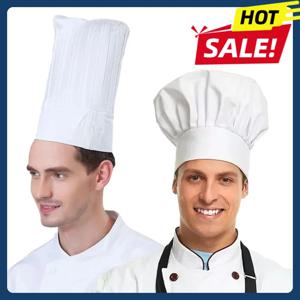 높이 22/29cm 요리사 모자 흰색 셰프 모자 웨이터 웨이트리스 주방 작업 모자 호텔 레스토랑 구내식당 베이커리 베이커 가정용 요리 모자